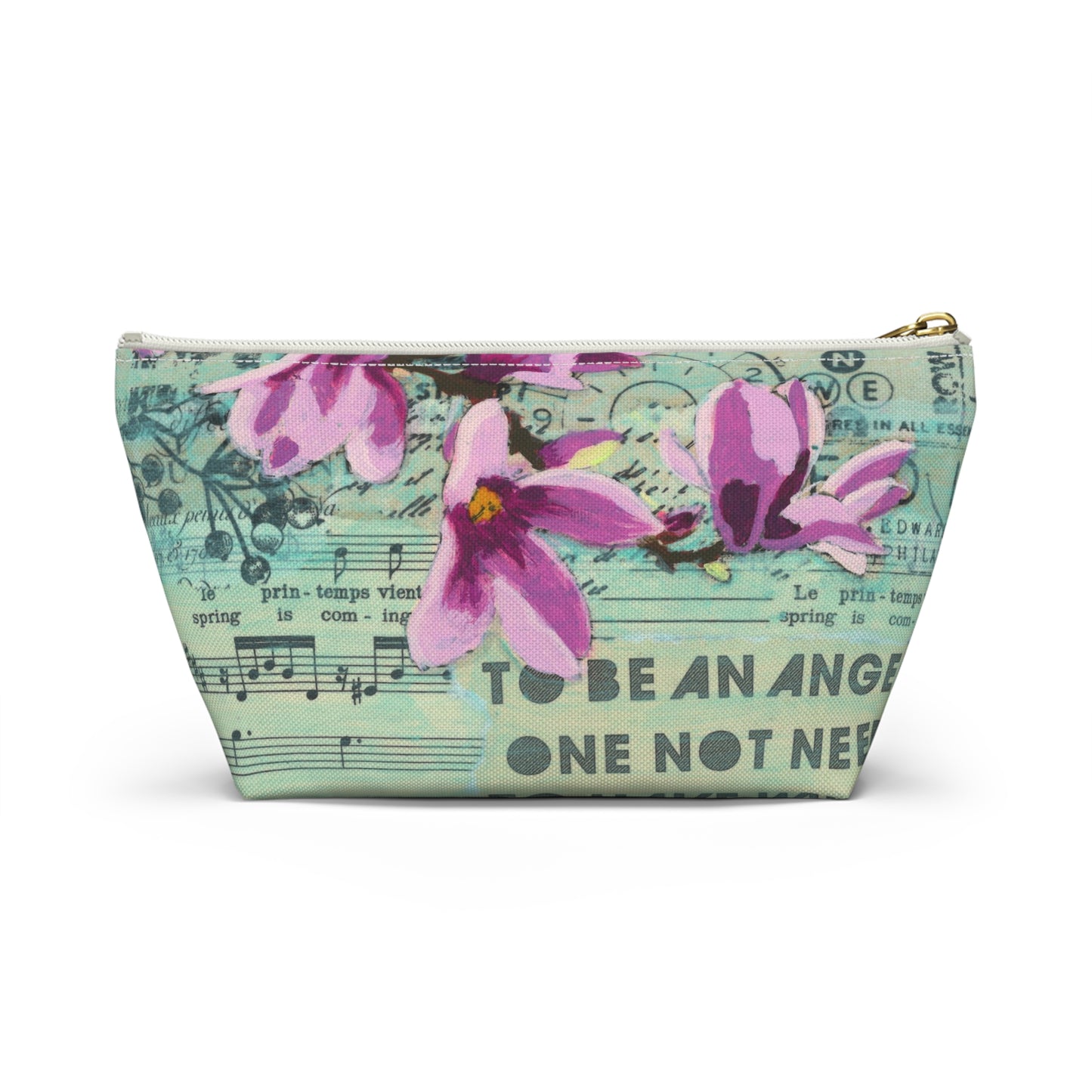 To Be An Angel Accessory Pouch - Perfect for Travel, Makeup, & Gifts; Floral & Nature Design