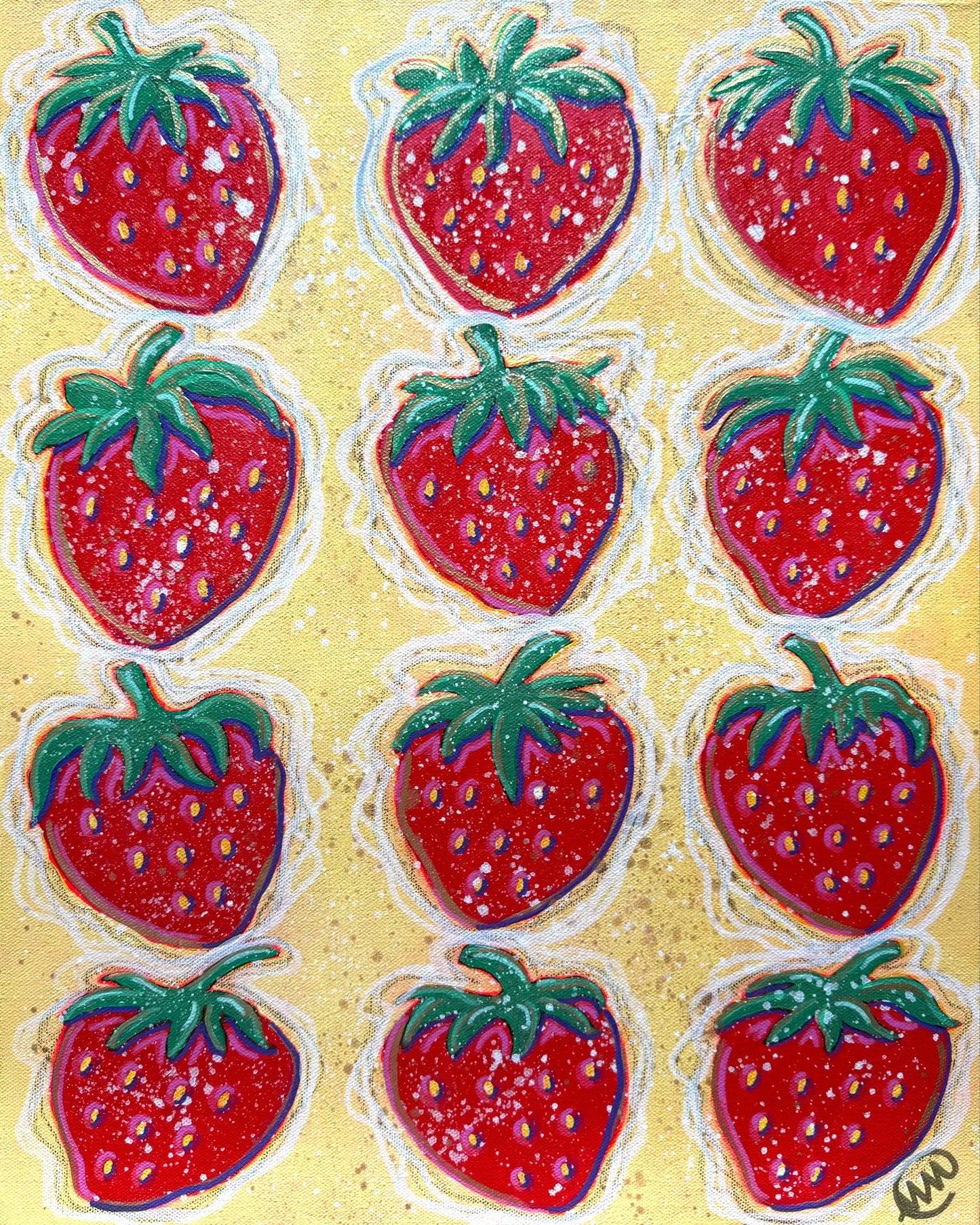 Strawberries on Yellow Redux