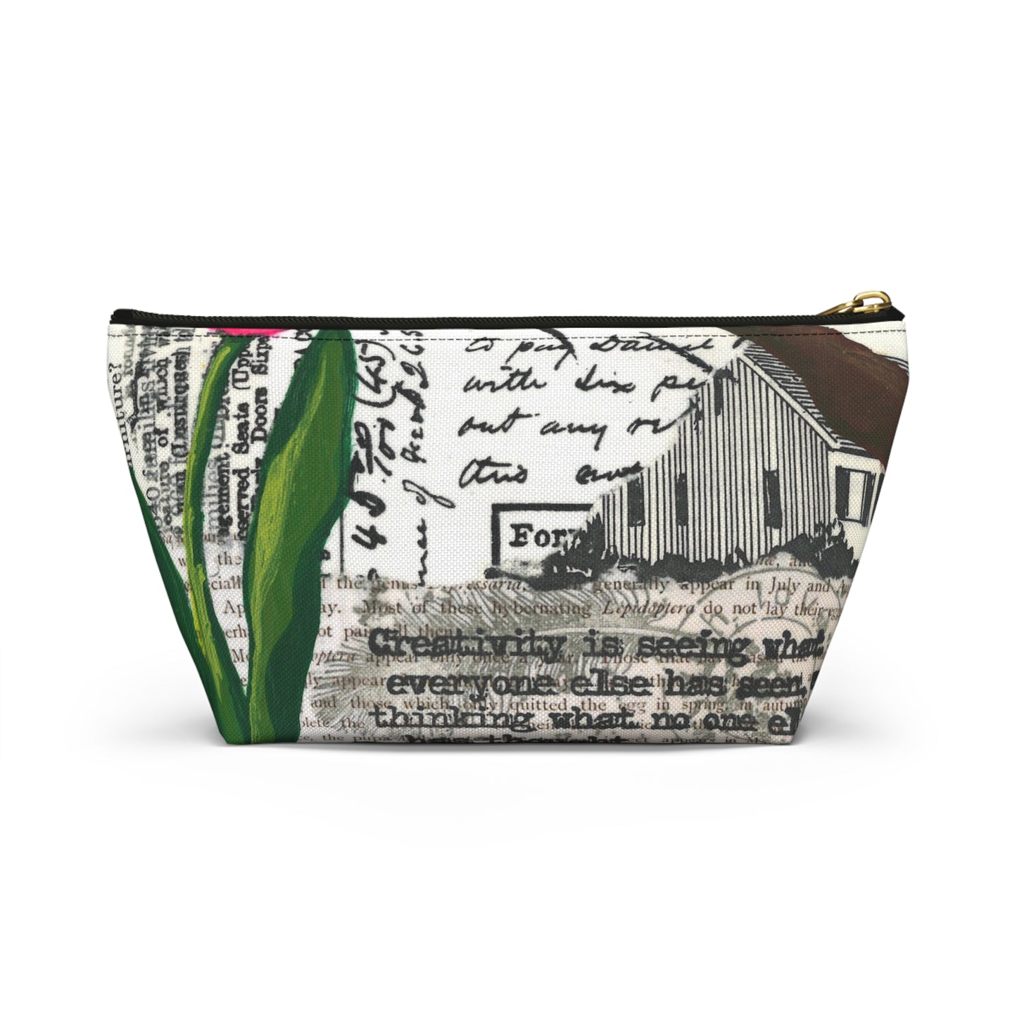 Creativity Is Accessory Pouch - Perfect for Travel, Makeup, & Gifts; Floral & Nature Design