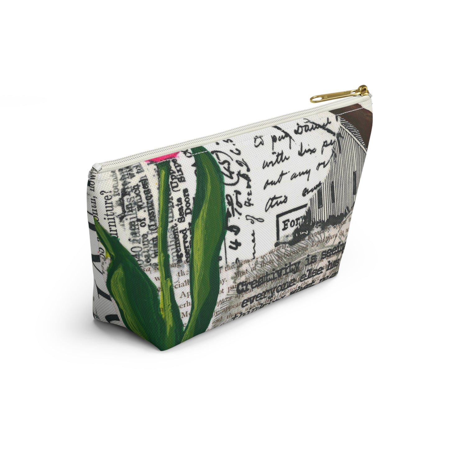 Creativity Is Accessory Pouch - Perfect for Travel, Makeup, & Gifts; Floral & Nature Design