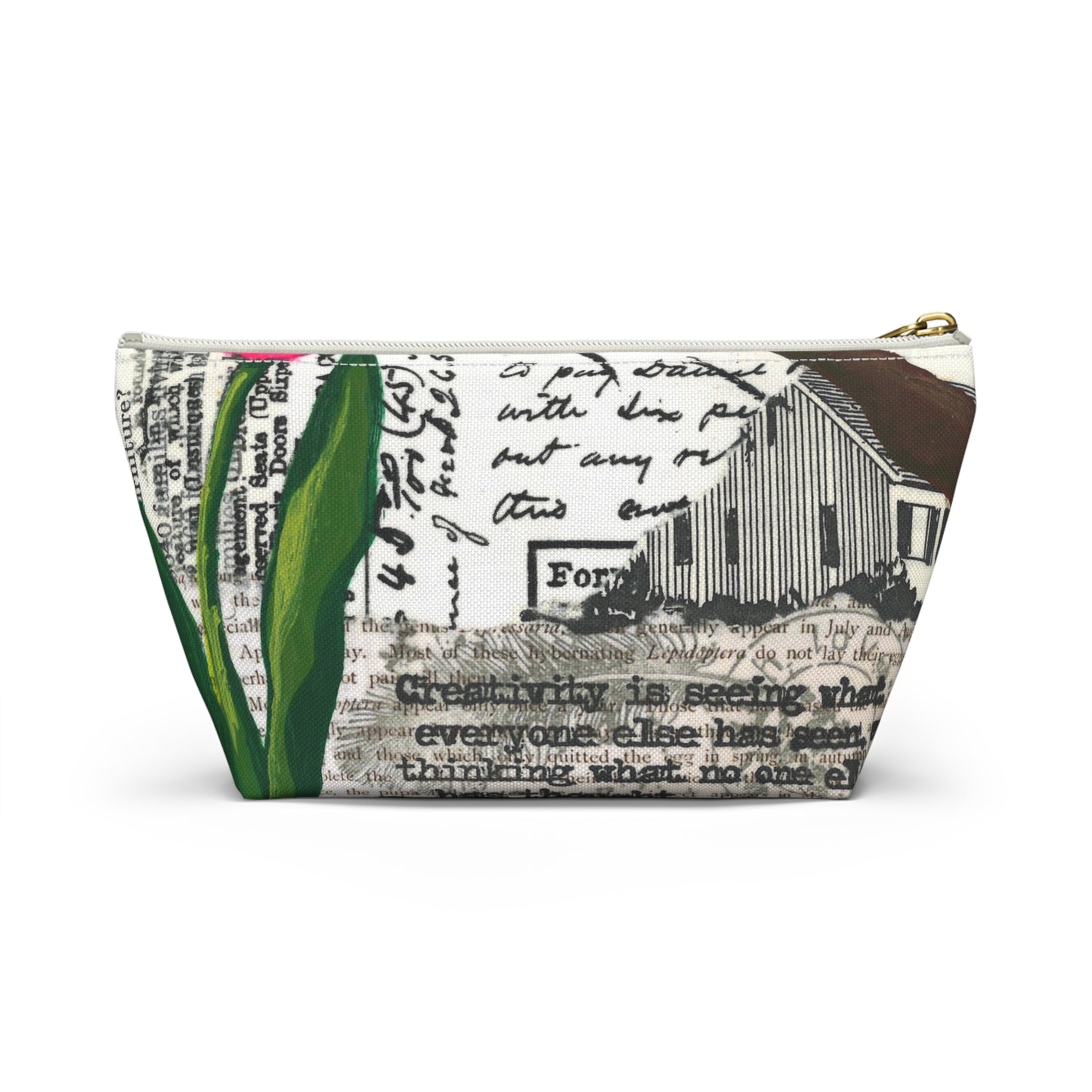 Creativity Is Accessory Pouch - Perfect for Travel, Makeup, & Gifts; Floral & Nature Design