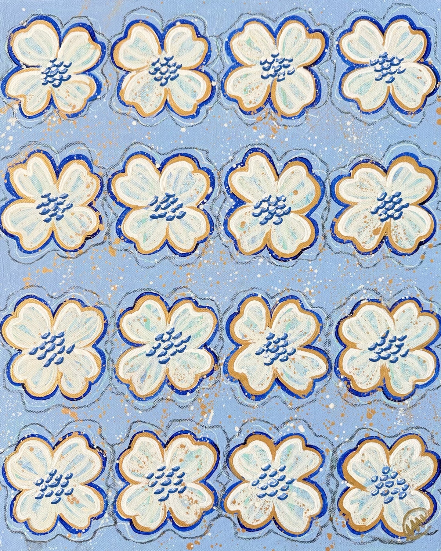 Blue Dogwood Blossom Redux