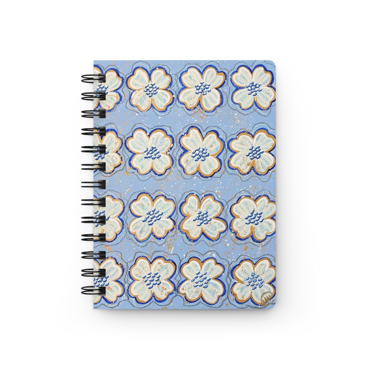 Blue Dogwood Blossom Redux Spiral Bound Journal