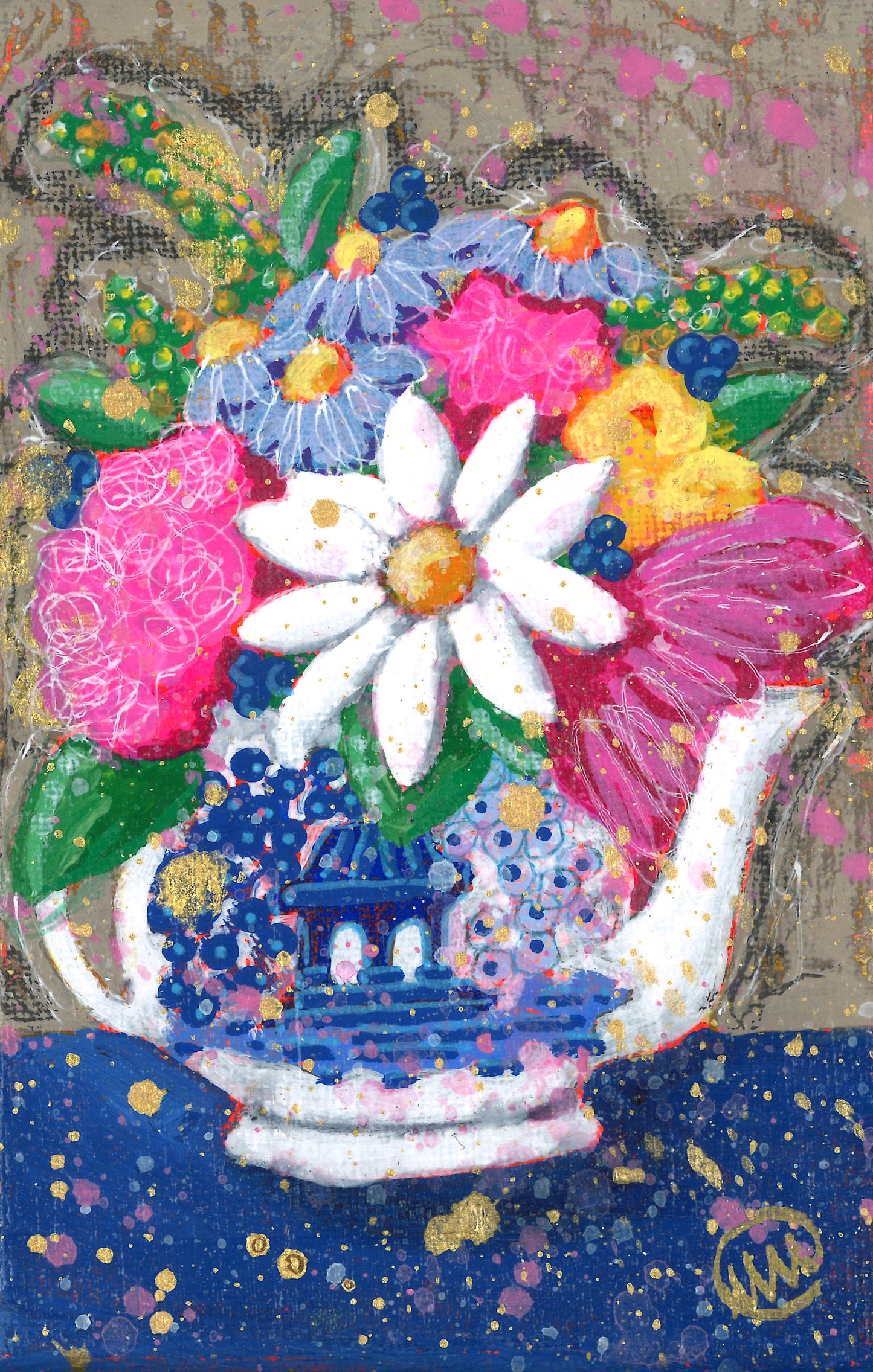Mini Floral ~ Blue Willow Blossoms