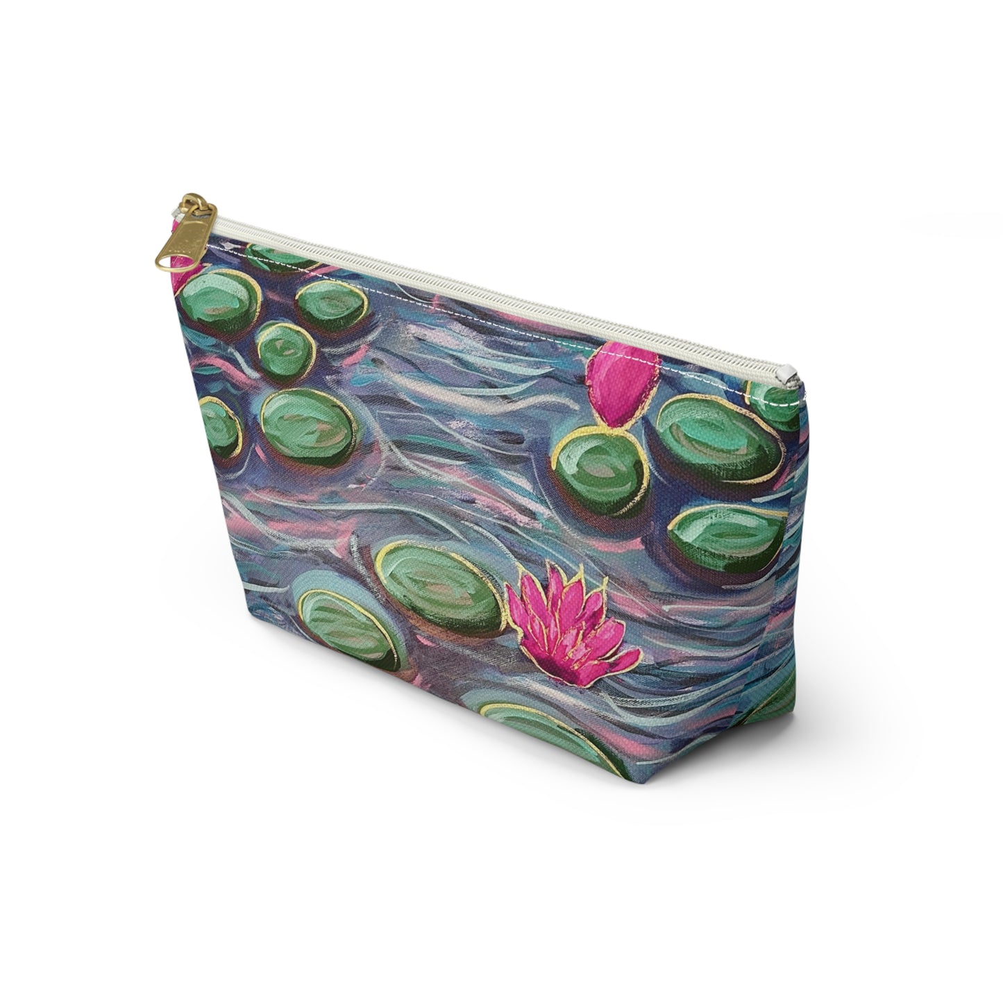 Dance of the Waterlilies Accessory Pouch - Perfect for Travel, Makeup, & Gifts; Floral & Nature Design