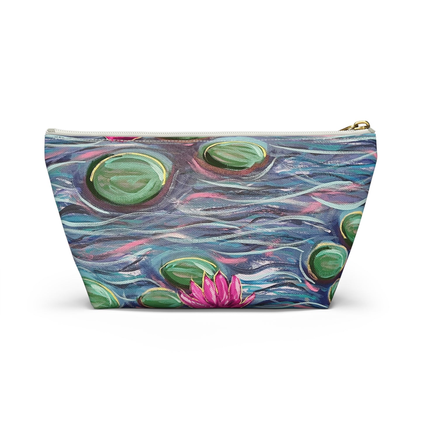 Dance of the Waterlilies Accessory Pouch - Perfect for Travel, Makeup, & Gifts; Floral & Nature Design