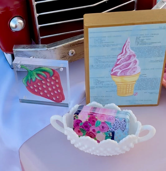 Strawberry Acrylic Block