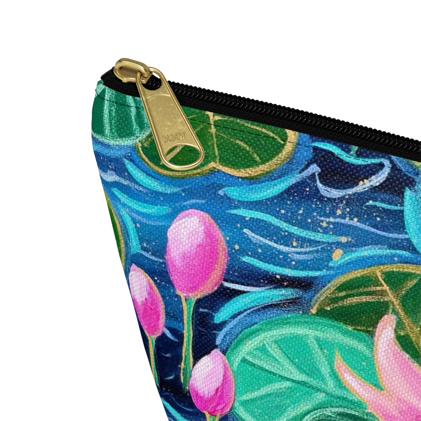 Waterlily Wonder Accessory Pouch - Perfect for Travel, Makeup, & Gifts; Floral & Nature Design