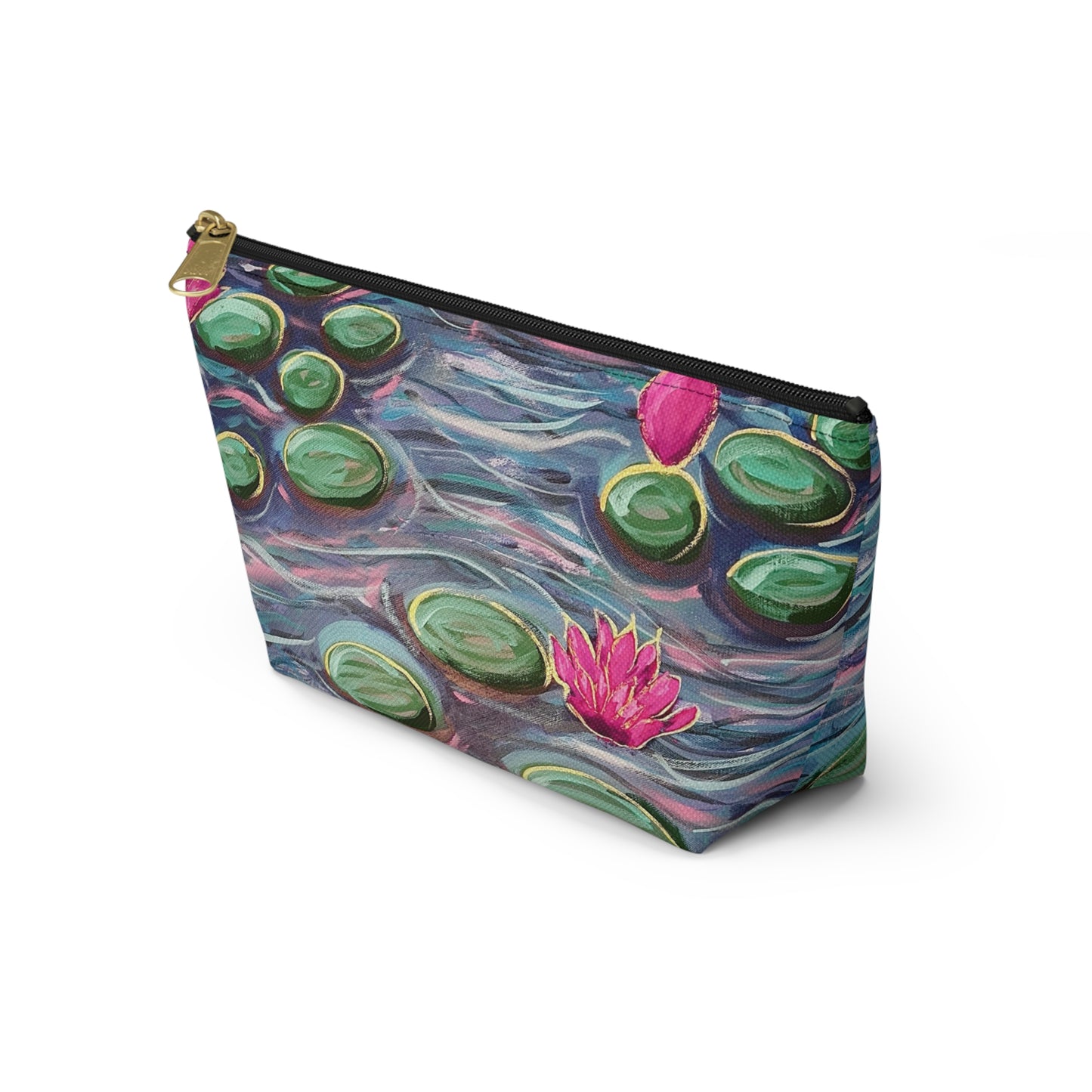 Dance of the Waterlilies Accessory Pouch - Perfect for Travel, Makeup, & Gifts; Floral & Nature Design