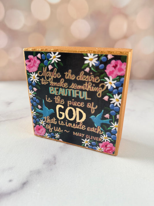 Mary Oliver Quote Shelfie