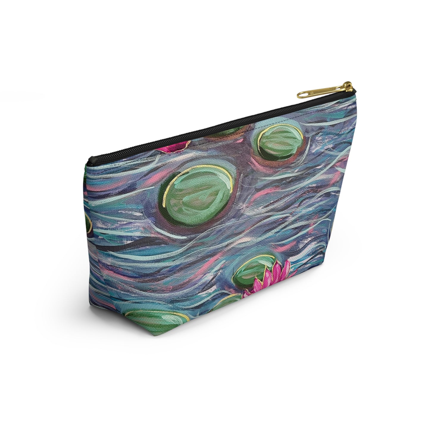 Dance of the Waterlilies Accessory Pouch - Perfect for Travel, Makeup, & Gifts; Floral & Nature Design