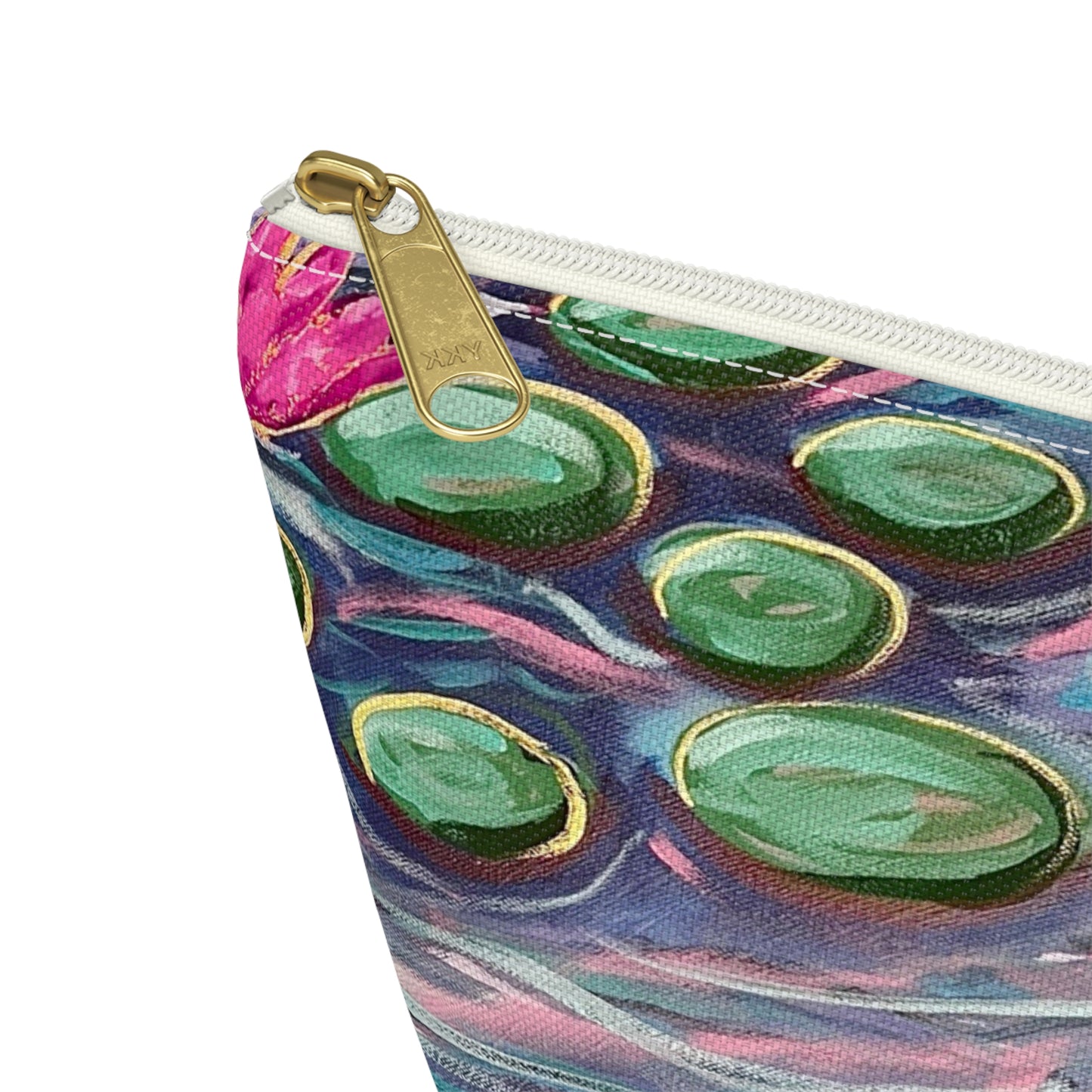 Dance of the Waterlilies Accessory Pouch - Perfect for Travel, Makeup, & Gifts; Floral & Nature Design