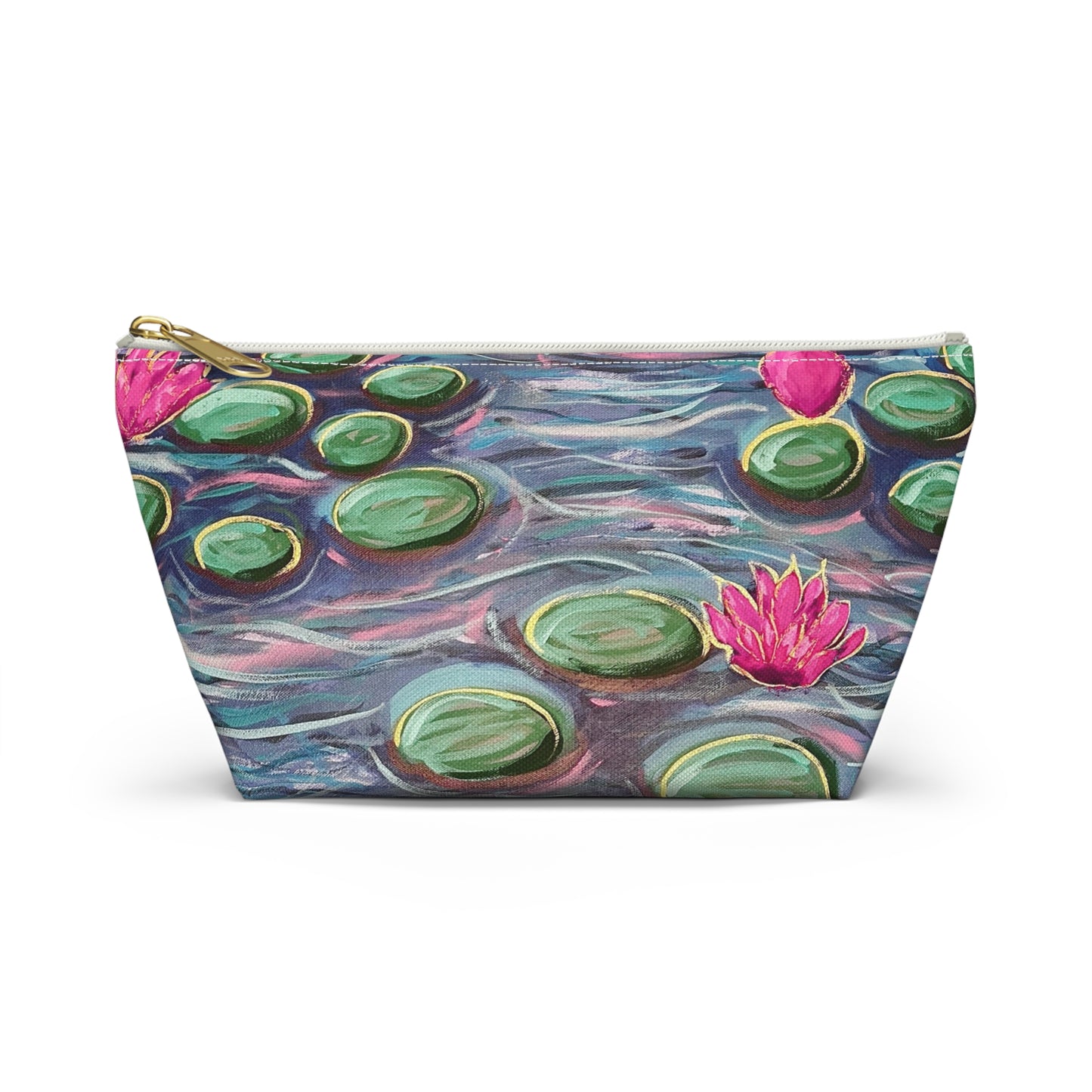 Dance of the Waterlilies Accessory Pouch - Perfect for Travel, Makeup, & Gifts; Floral & Nature Design