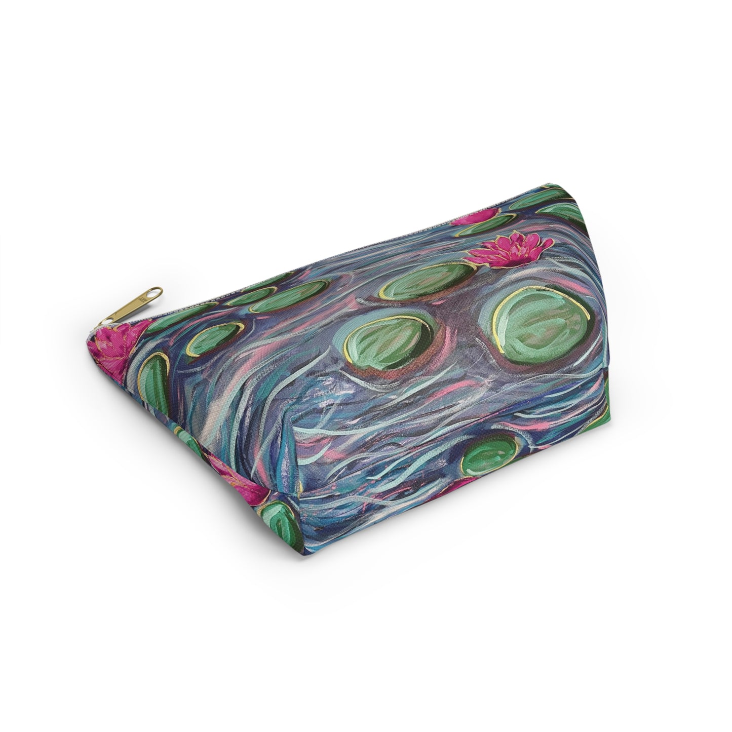 Dance of the Waterlilies Accessory Pouch - Perfect for Travel, Makeup, & Gifts; Floral & Nature Design