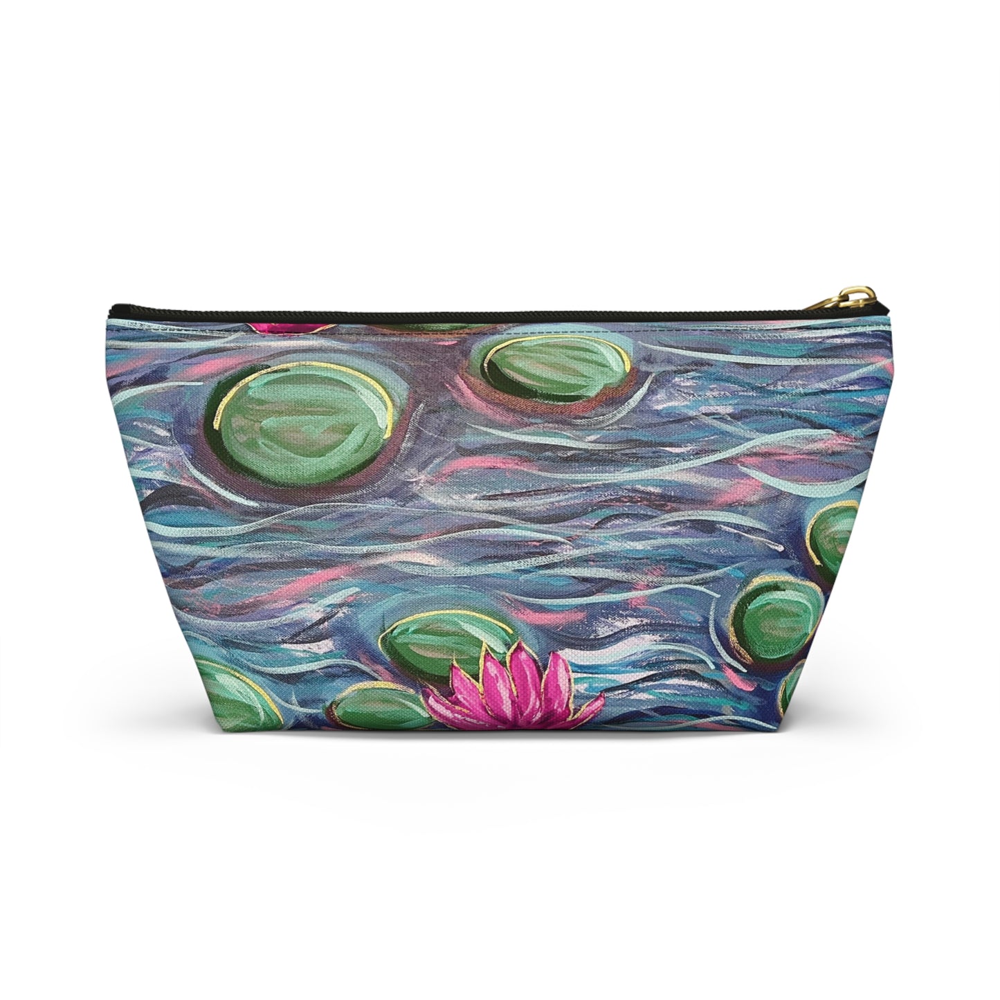 Dance of the Waterlilies Accessory Pouch - Perfect for Travel, Makeup, & Gifts; Floral & Nature Design