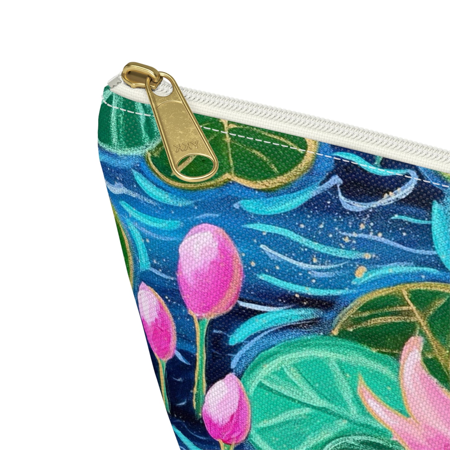 Waterlily Wonder Accessory Pouch - Perfect for Travel, Makeup, & Gifts; Floral & Nature Design