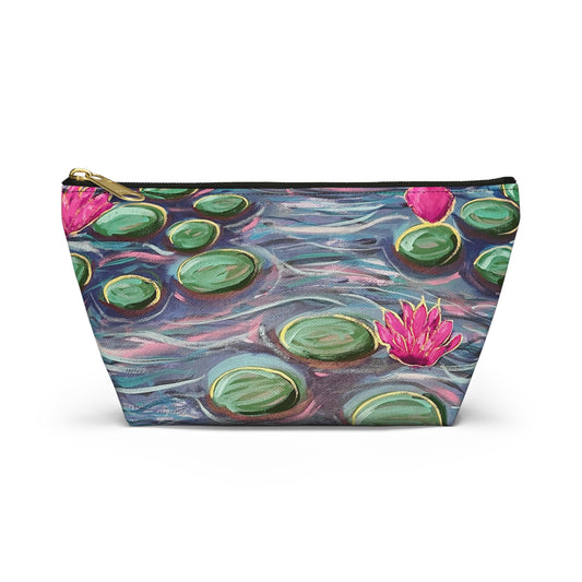 Dance of the Waterlilies Accessory Pouch - Perfect for Travel, Makeup, & Gifts; Floral & Nature Design