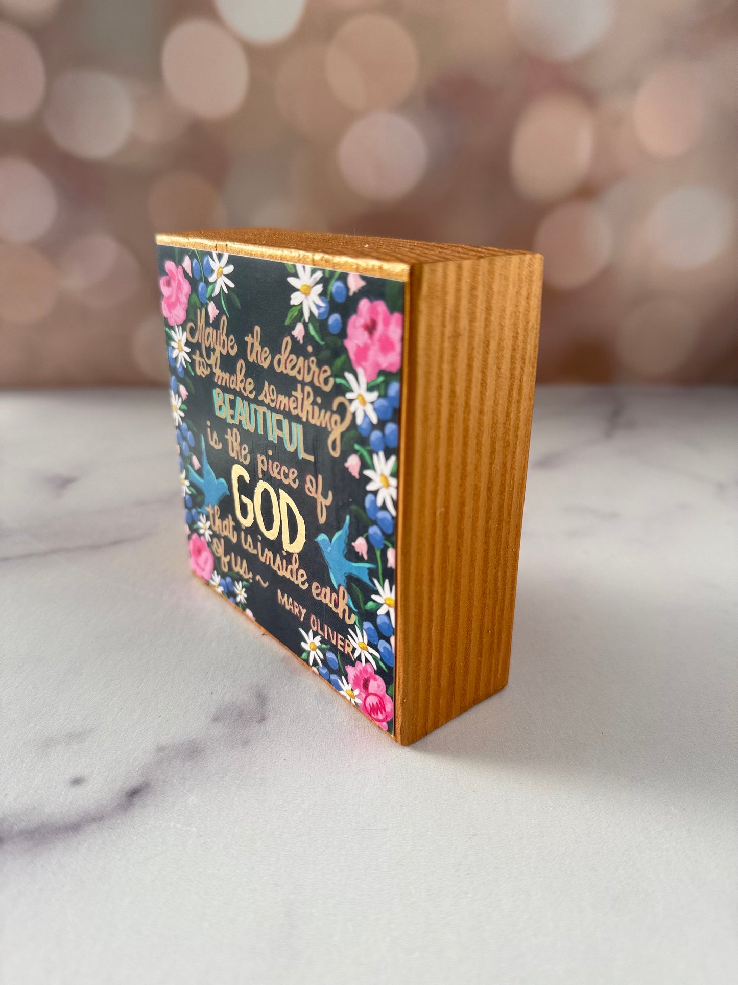 Mary Oliver Quote Shelfie